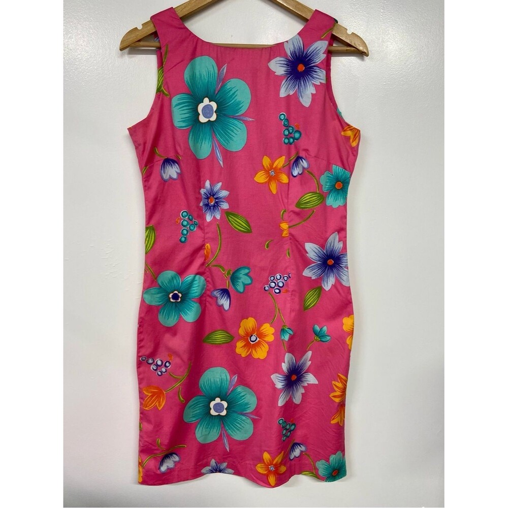 Vintage Evan-Picone Pink Foral Unlined Dress Size 8